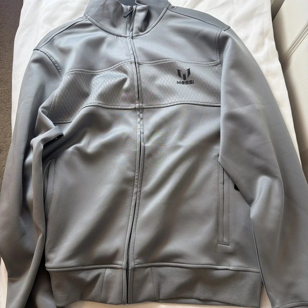 Messi Mens Soccer Running Track Jacket.‎ Size Medium Gray. New With Tags